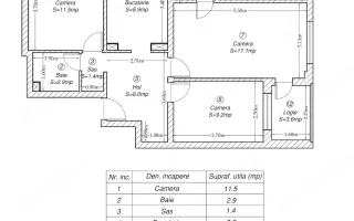4 camere Complex Studentesc-Sala Olimpia etaj 2 - Schiță 12