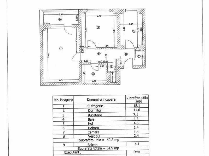Apartament 2 camere decomandat Dristor 4 minute metrou  anul 1982 - Poză 3