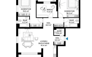 Vânzare, apartament 4 camere în zona Străulești - Schiță 13