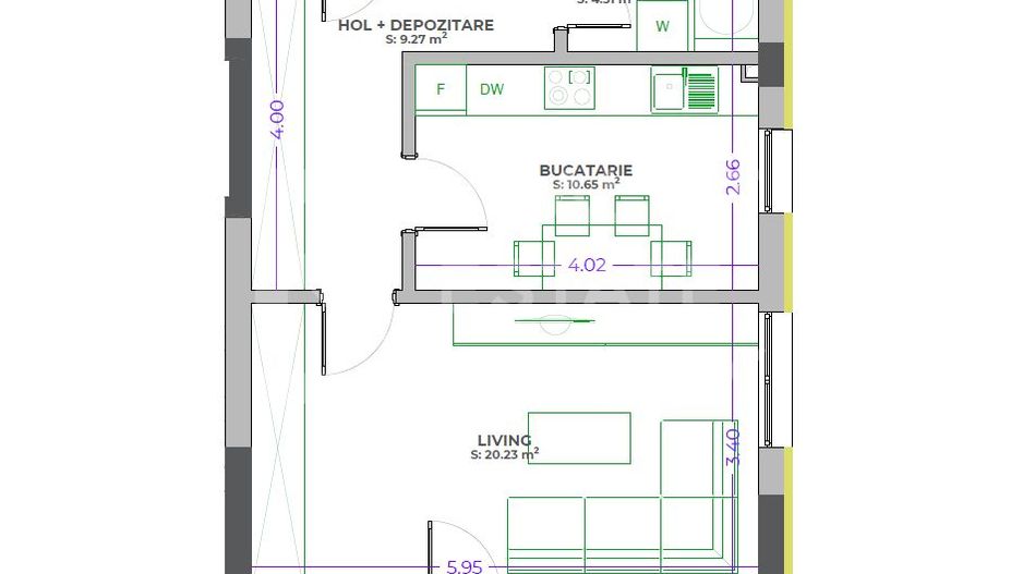 Vânzare, apartament cu o cameră, zona Tractorul - Schiță 6