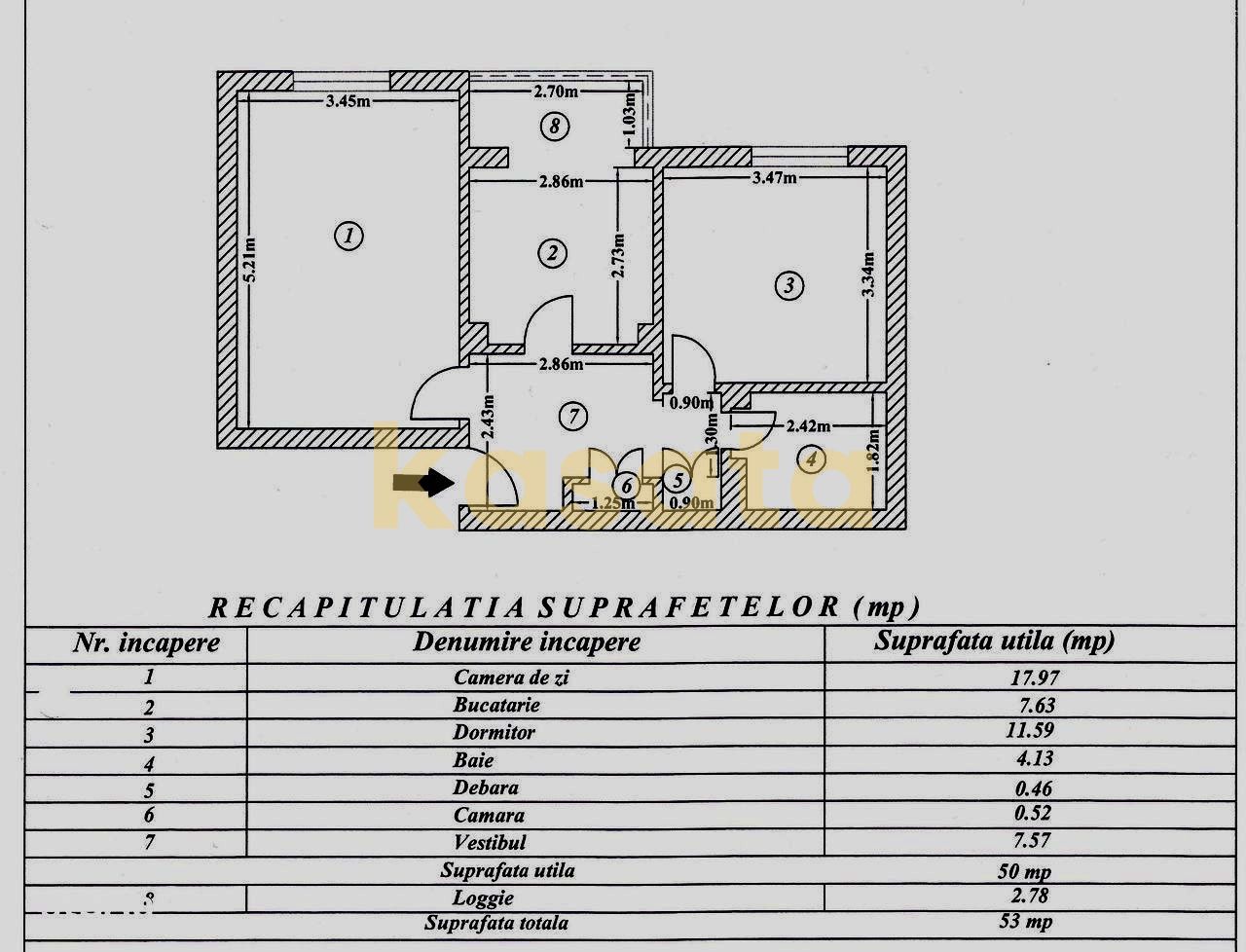 Apartament 2 camere |  Aviatiei | etaj 1 - Schiță 17