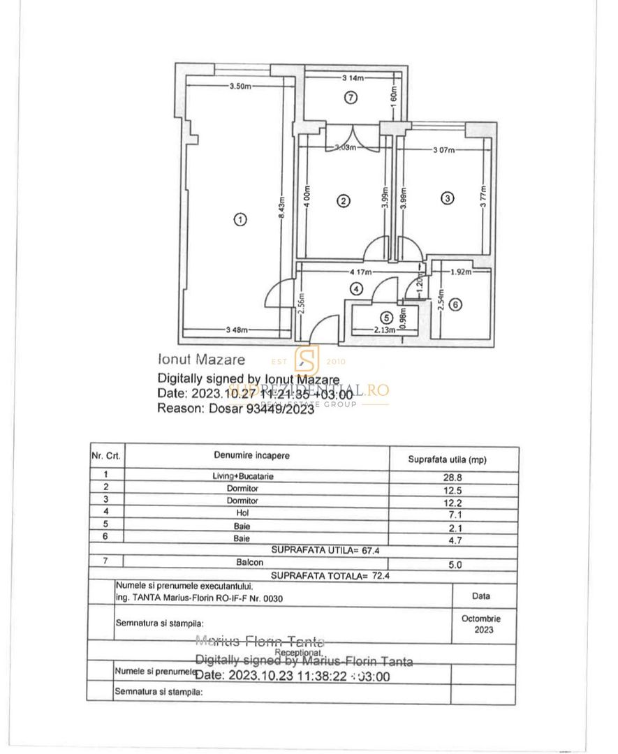 Apartament cu 3 camere, complet mobilat si utilat, acces rapid metrou - Schiță 4