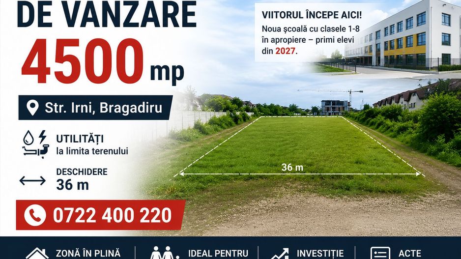 Teren pentru Dezvoltare în Zona Noii Școli - Poză 1