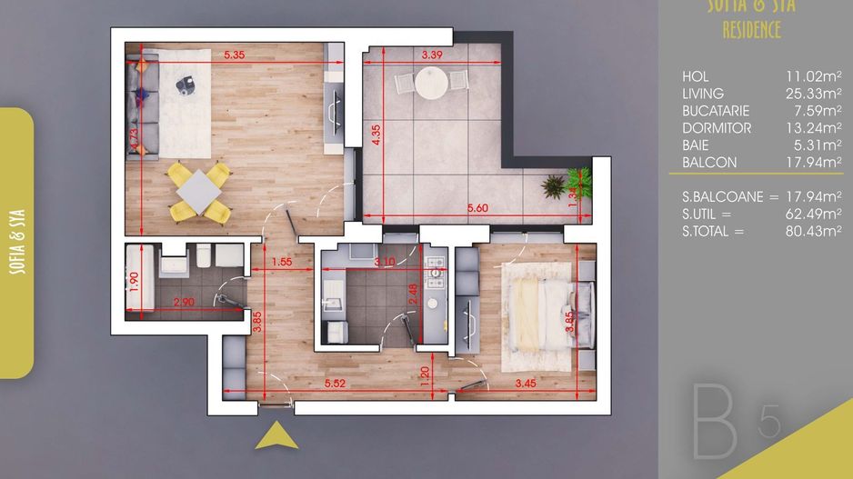 Apartament 2 Camere_Terasa_Parcare Subterana_Mobilat Utilat_Nou! - Poză 2