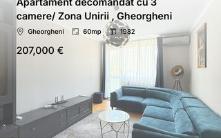 Apartament decomandat cu 3 camere/ Zona Unirii , Gheorgheni - Poză 1