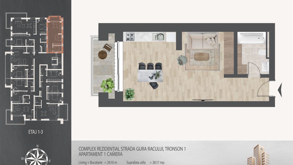 Garsoniera ideala investitie  Pallady Metrou Nicolae Teclu - Schiță 8