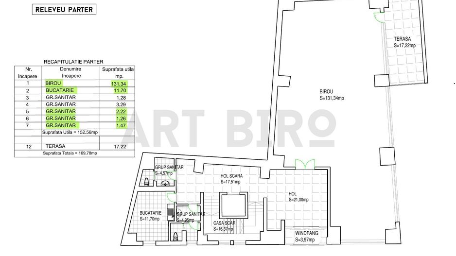 Zero comision, 155mp birou - comercial. Victoriei, parcare, 9' metrou - Schiță 12