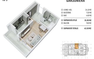 gars.dec-43.5mp/et4din4/metrou Leonida sau Berceni - 20min pe jos - Poză 2