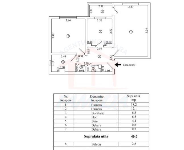 APARTAMENT 2 CAMERE DE VÂNZARE – MAZEPA 2 - Schiță 8