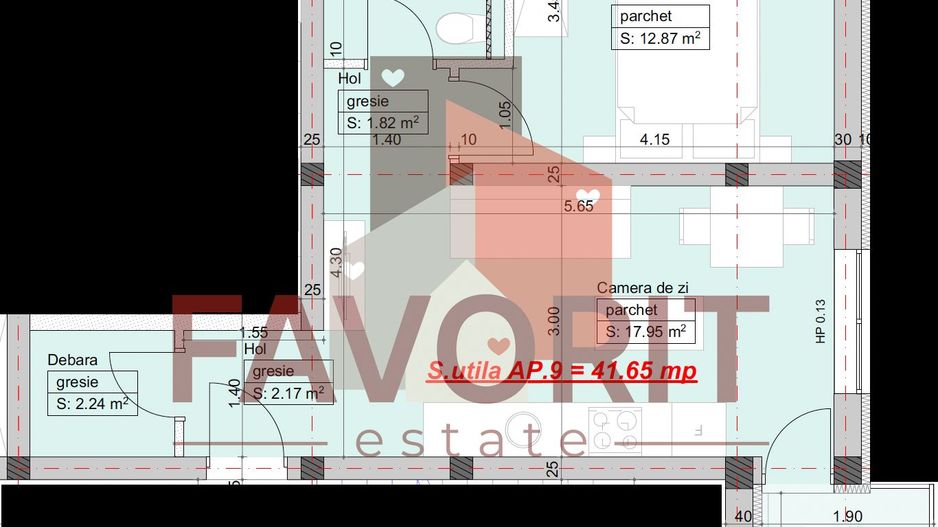 Apartament cu 2 camere in bloc cu lift din Giroc - Schiță 7