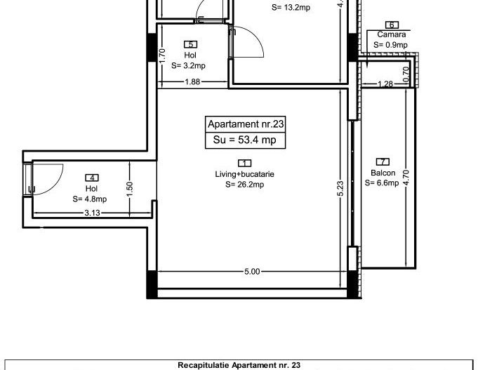 Ap 23 Teilor Residence - 2 camere - Schiță 5