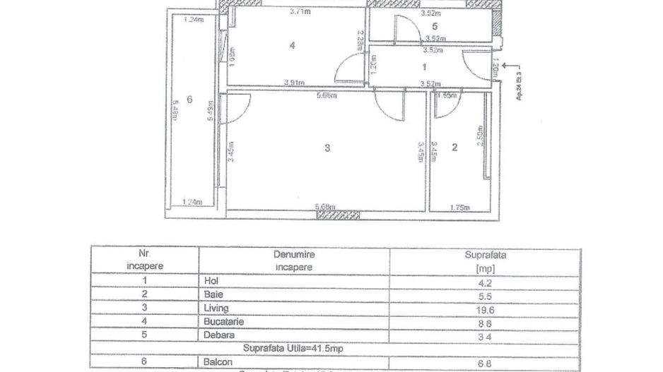 Garsonieră Griviței | Încălzire Pardoseală | Balcon 5,4 mp | Etaj 2 - Schiță 16