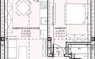 Apartament 2 camere  44 mp-etaj 1 -Șelimbăr, zona Unirii - Schiță 9