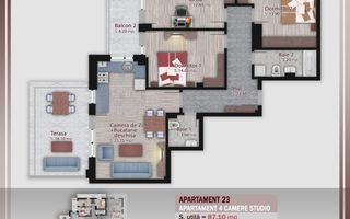 Decomandat Penthouse Terasa vedere libera zona verde Pallady Metrou - Poză 7