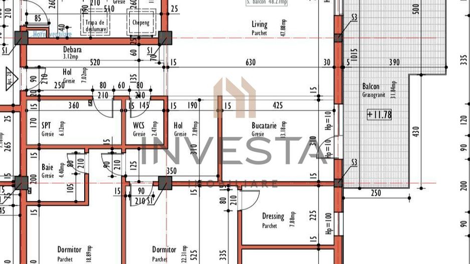 Penthouse Premium 151mp cu 2 Dormitoare si Terasa Generoasă Gheorgheni - Schiță 14