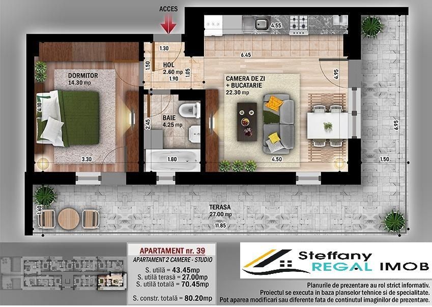 Apartament 2 camere tip studio de vanzare zona Theodor Pallady - Poză 1