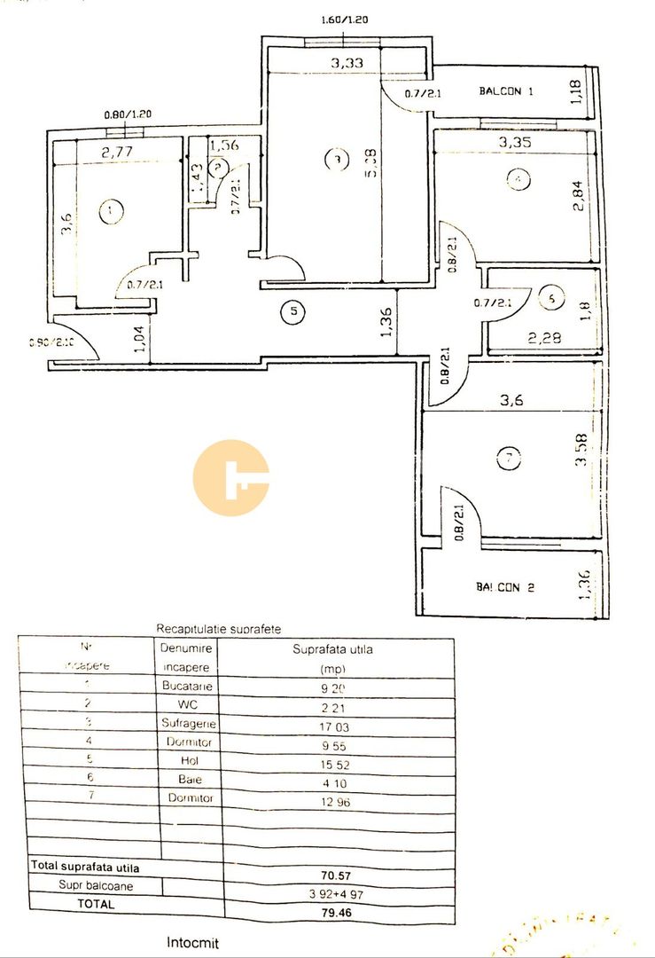 CHIRIE: 3 Camere Decomandat | Valea Lupului – Confort și Spațiu Generos - Schiță 9