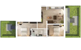 Apartament 3 camere cu 2 grădini, balcon și parcare gratuită, Doamna Stanca - Schiță 11