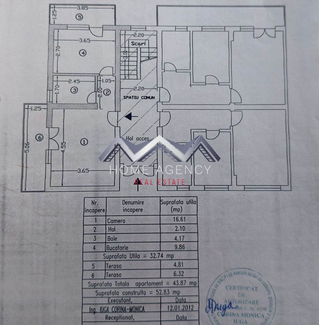 Apartament 2 camere Otopeni central | mobilat, utilat, parcare - Schiță 11