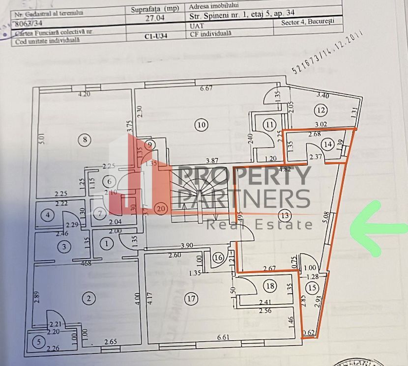 Garsonieră – 27 mp utili – Zona Tineretului, strada Spineni, nr 1. - Schiță 7