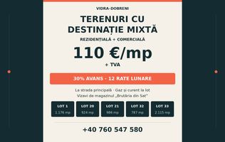 Exclusivitate teren rezidential/comarcial Berceni-Vidra