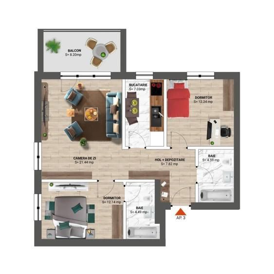 Apartament de inchiriere |3 camere de Lux,|Greenfield, 88 mp - Poză 15