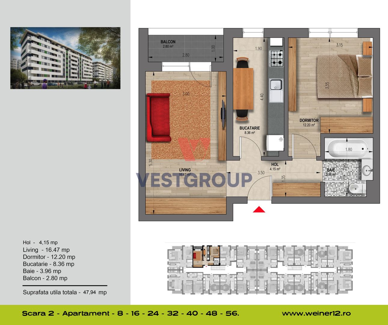 Apartament 2 Camere Weiner Residence Militari Direct Dezvoltator - Poză 2