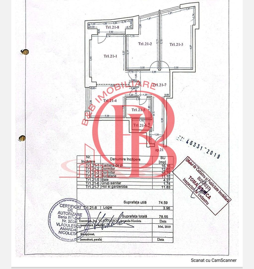 Apartament decomandat 3 camere Sector 3 Titan-Th. Pallady - Schiță 11