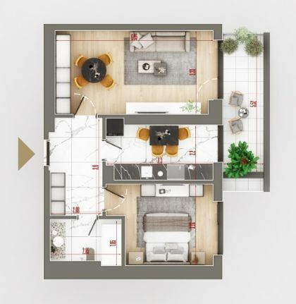 Apartament 2 camere de vanzare - Poză 2