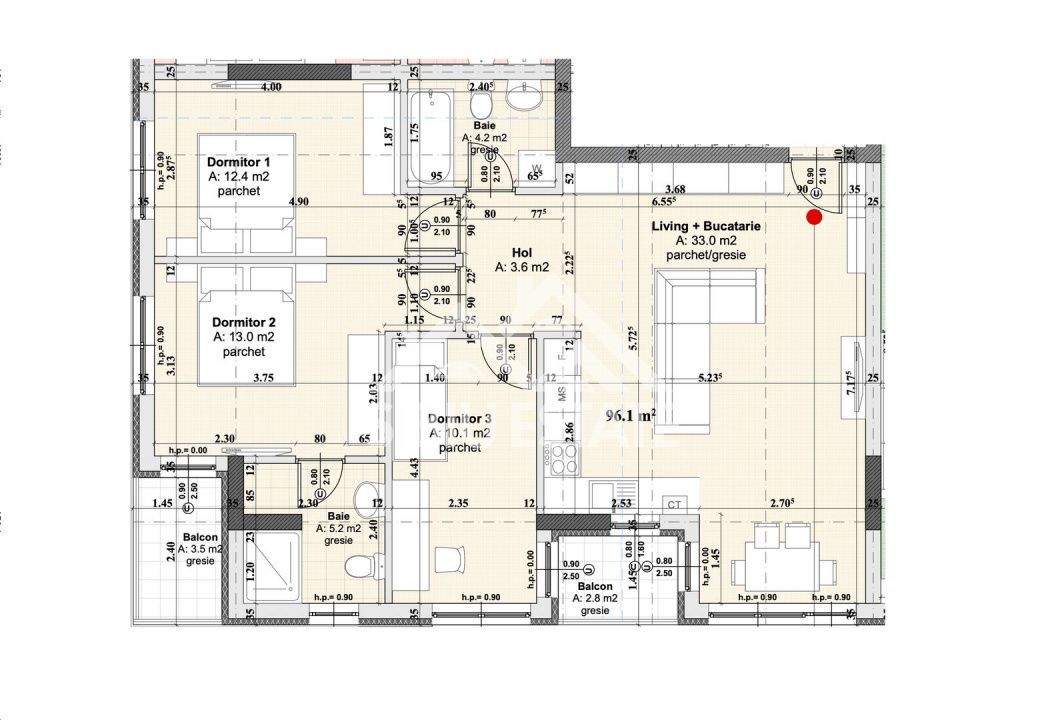 Apartament Sibiu 4 camere, 2 bai NOU lift si parcare - Poză 6