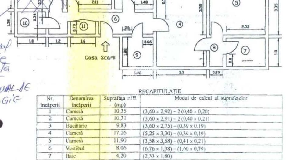 Apartament 4 camere Calea Mosilor | Bloc 1981 reabilitat | Centrala proprie - Schiță 8