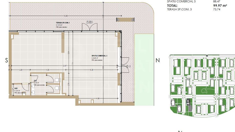Spațiu comercial de vânzare în Complexul rezidențial Coresi, Brașov - Poză 3