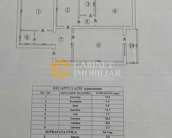 3 camere, Tatarasi nord, fara risc, 2 balcoane inchise, liber! - Poză 6