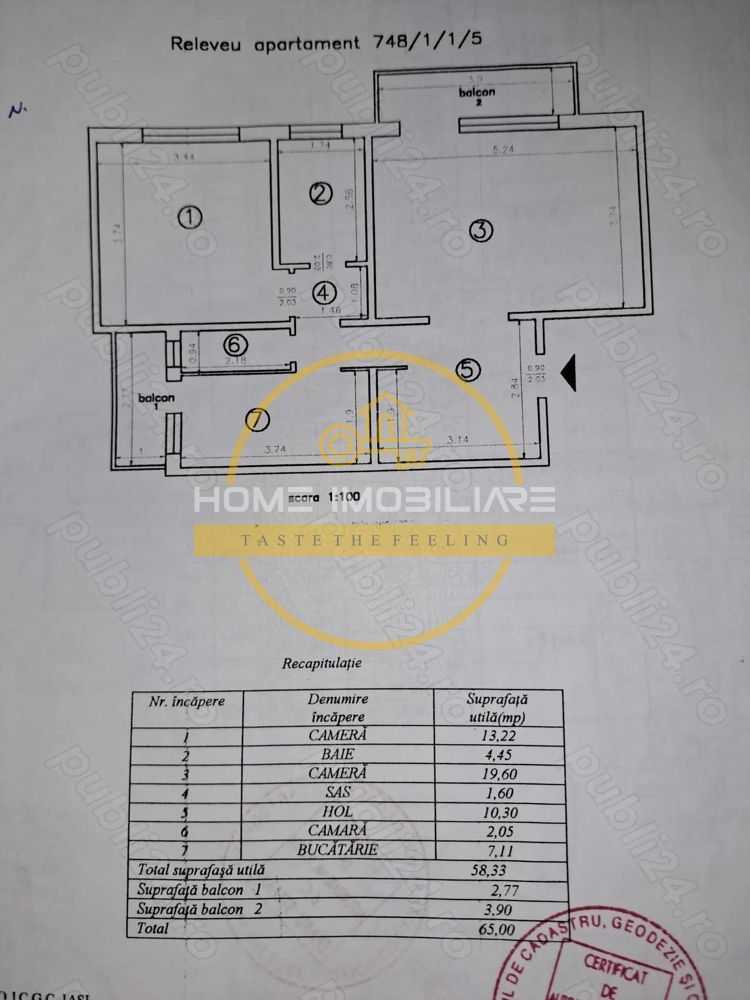 Apartament 2 CD, 65mp , et. 1/8 , bloc din 1991 Dacia - Piata - Poză 9