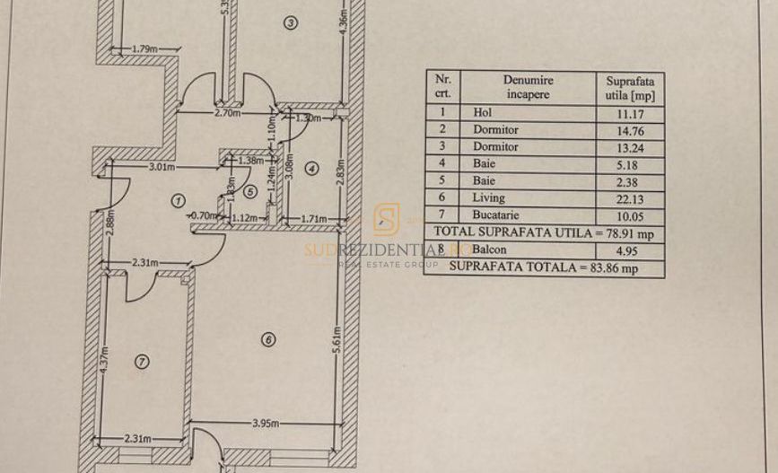 Apartament 3 camere, Mobilat si utilat, Parcare, Aproape de metrou - Poză 9