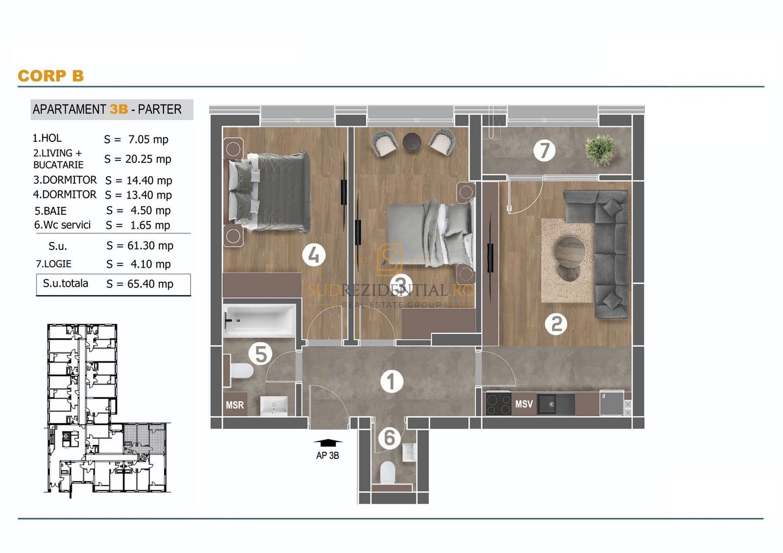 Apartament 3 camere, 2 bai, logie, Sector 4 – Comision 0, Grand Arena - Poză 6