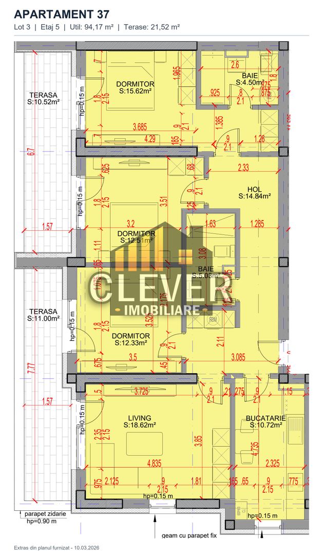 Apartament 4 Camere | 116 mp Total, 2 Terase | Comision 0% - Poză 2