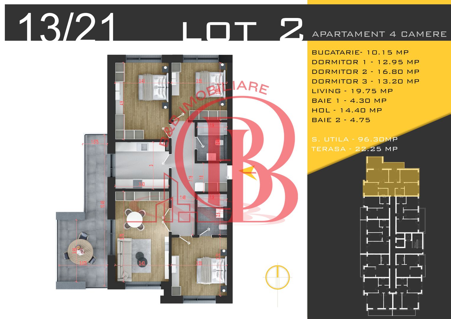 4 camere  Titan Pallady  Metrou Nicolae Teclu - Schiță 2