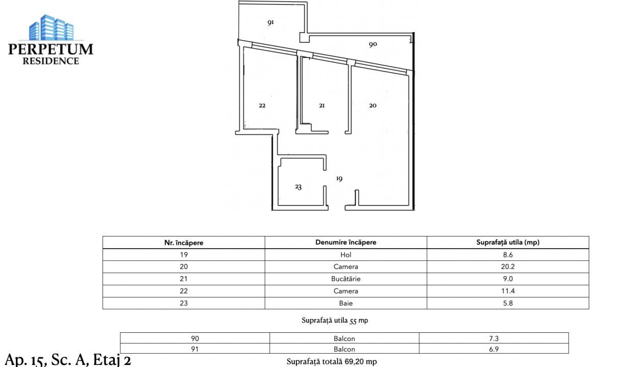 Tomis Nord - Vanzare apartament decomandat cu 2 camere,  bloc nou. - Poză 9