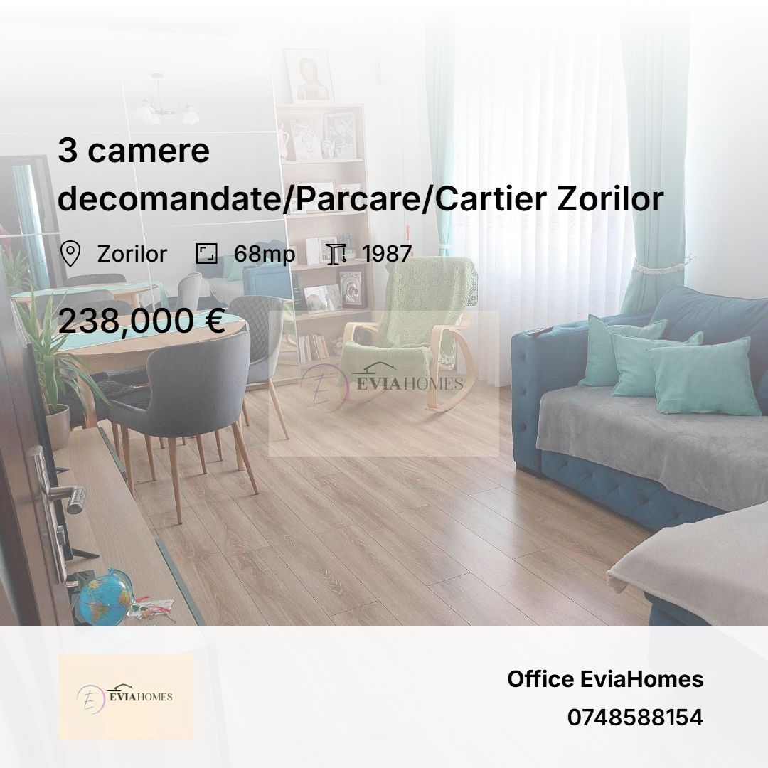 3 camere decomandate/Parcare/Cartier Zorilor - Poză 1