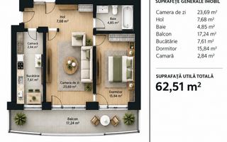 Apartament 2 camere | terasa 17 mp | bloc nou | zona Soporului - Poză 1