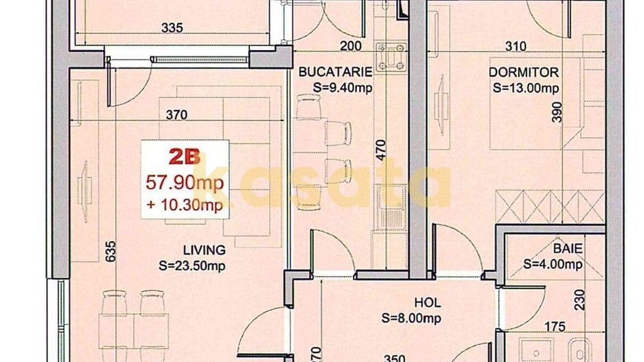 Apartament 2 camere de închiriat – Nusco City, parcare inclusă - Schiță 12