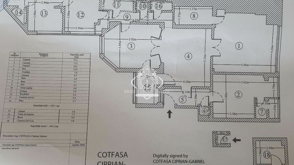 Calea Victoriei- Amzei | Apartament Art Deco complet renovat | 5 camere 4 bai - Schiță 14