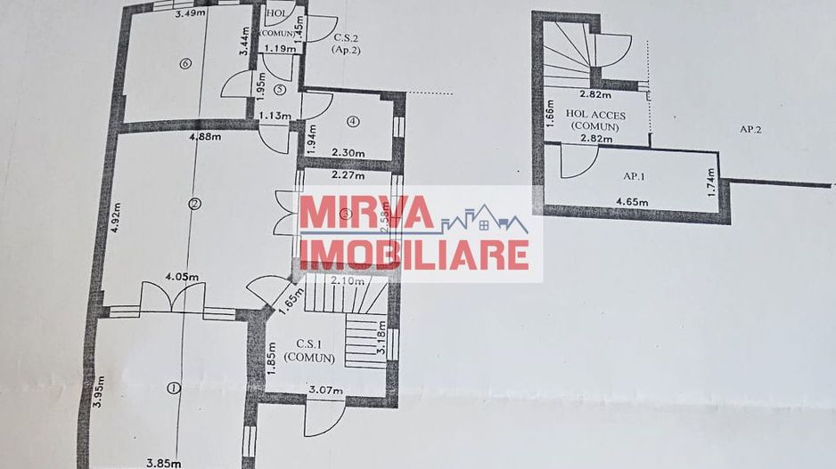 Apartament interbelic cu 4 camere – 63,17 mp utili | Central, Ploiești - Schiță 33