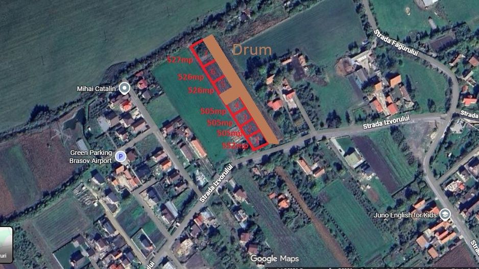 Parcele intre 505-527mp in Stupini pe str Izvorului, 100 euro/mp - Poză 1