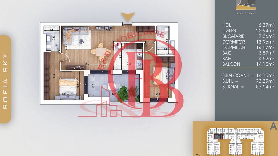 PROMO Apartament 3 camere 7 min Metrou Teclu Mutare Rapida - Schiță 9