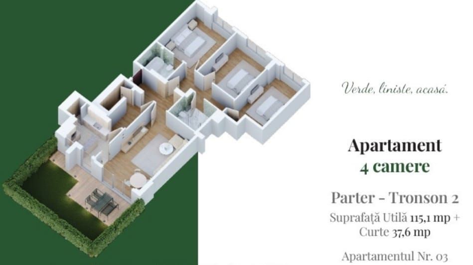 AP. 4CAM. SPATIOS+GRADINA. PROIECT UPPER PREMIUM / COMISION 0%! - Poză 2