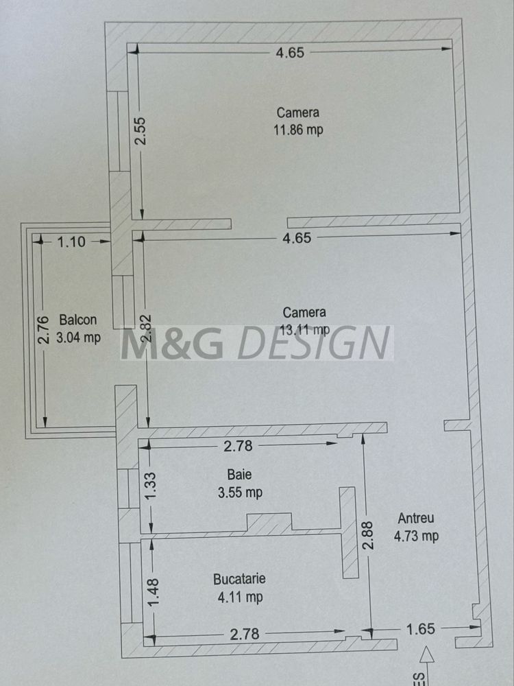 Apartament 2 camere  zona Dacia - Schiță 8