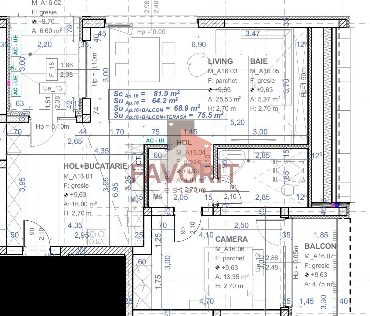 Comision 0%. Spatios. Disponibil imediat. Lift - Schiță 17