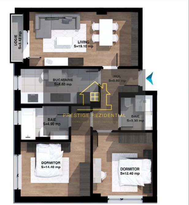 3 Camere Decomandat, Mutare Imediata,Titan-Pallady - Poză 1